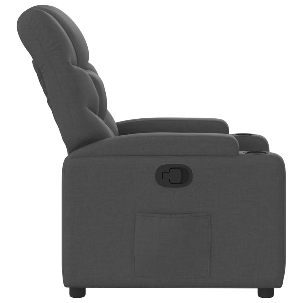 vidaXL Fauteuil inclinable Gris foncé Tissu