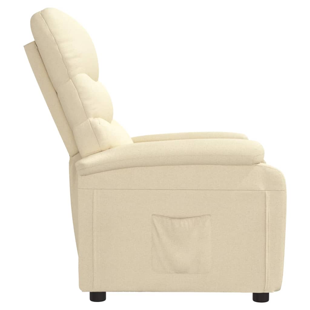 vidaXL Fauteuil inclinable Crème Tissu