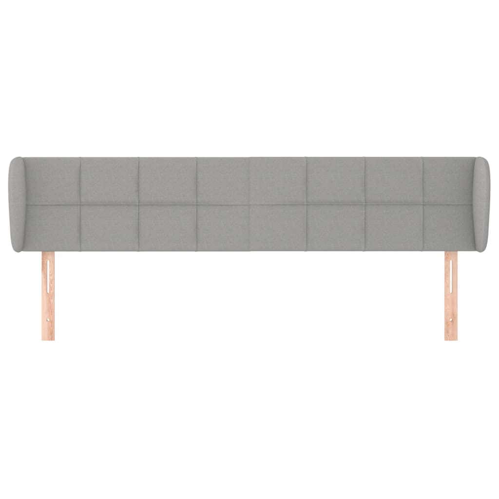 vidaXL Tête de lit avec oreilles Gris clair 203x23x78/88 cm Tissu