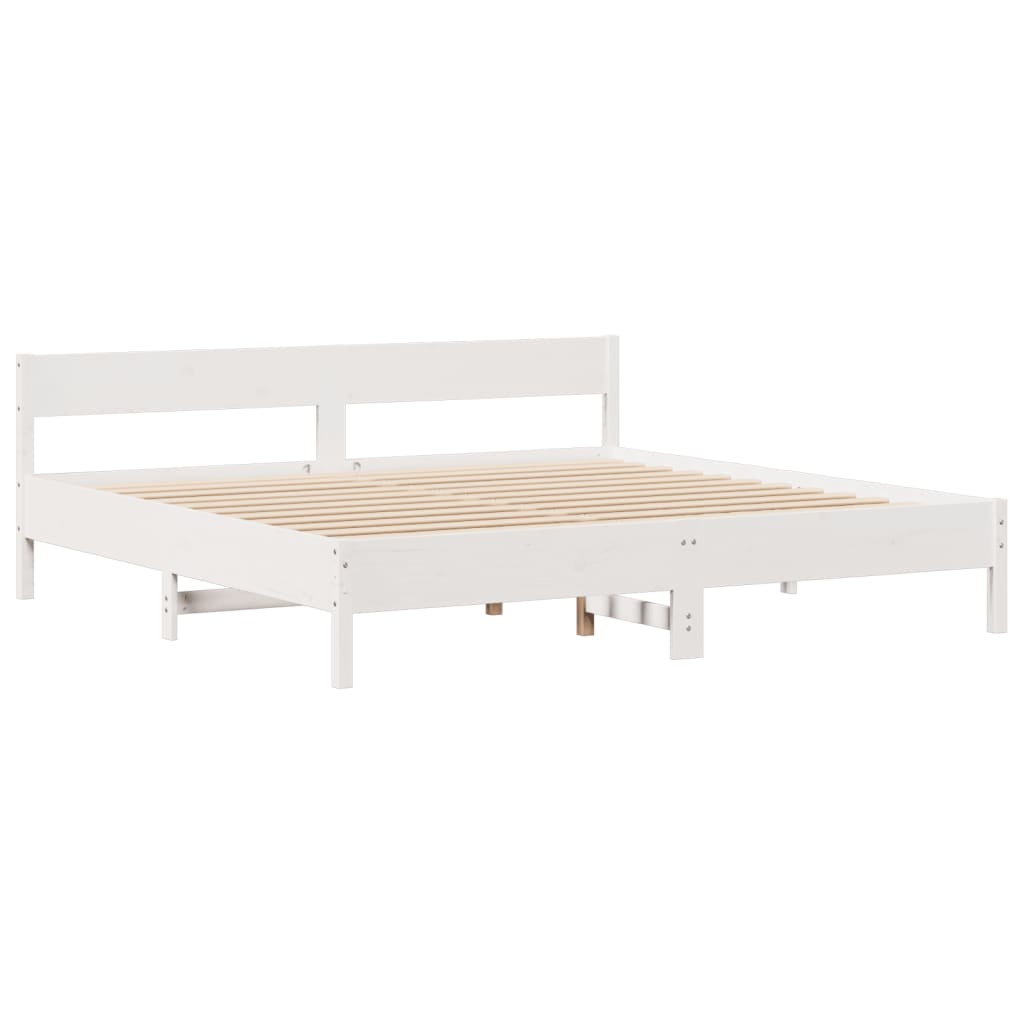 vidaXL Lit bibliothèque sans matelas blanc 180x200 cm bois pin massif