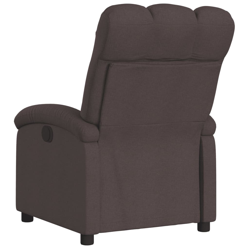 vidaXL Fauteuil inclinable électrique Marron foncé Tissu