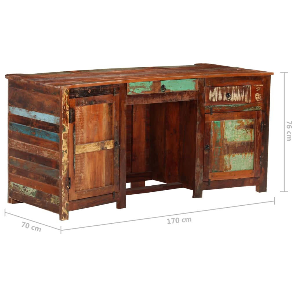 vidaXL Bureau de directeur 170x70x76 cm Bois de récupération massif