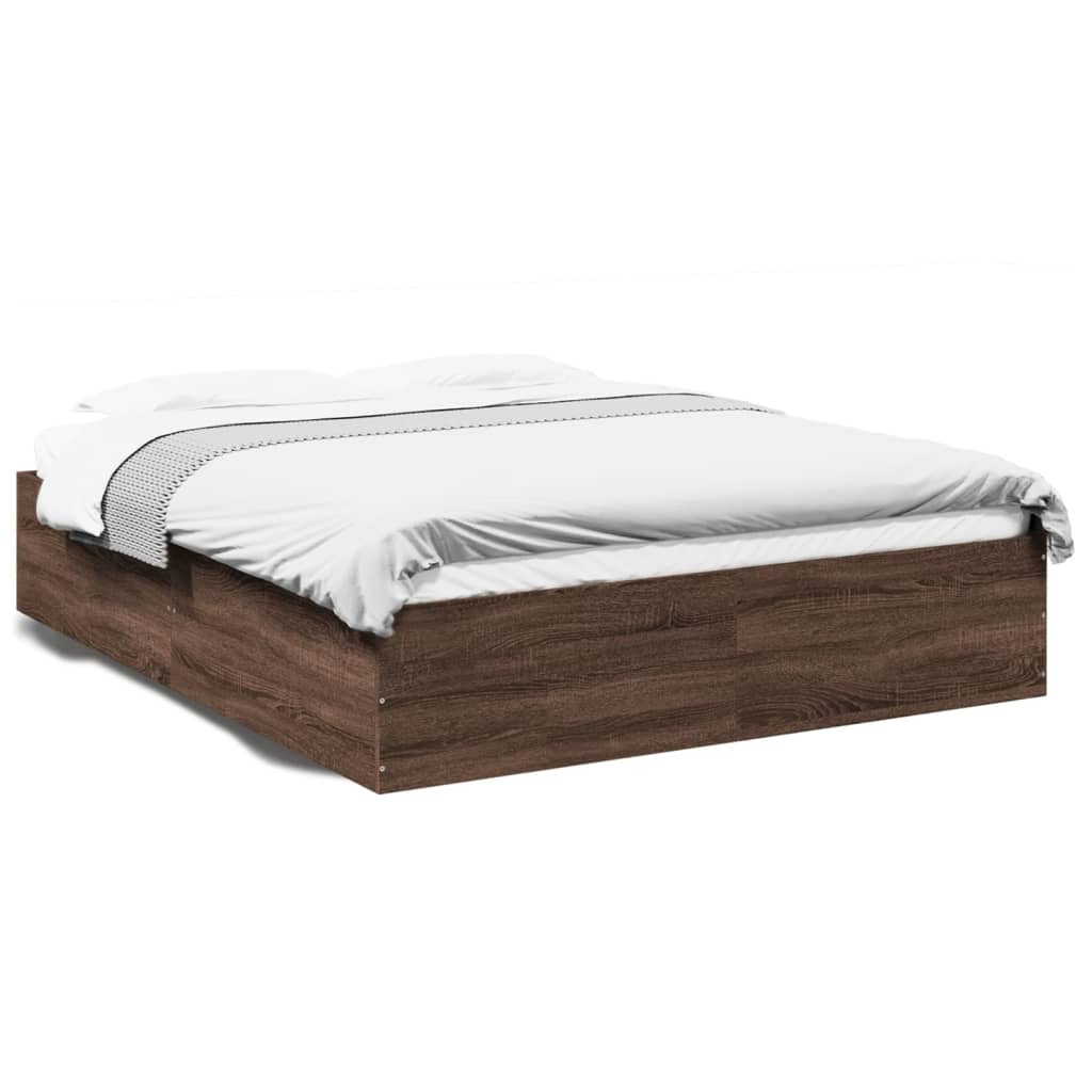 vidaXL Cadre de lit sans matelas chêne marron 150x200 cm