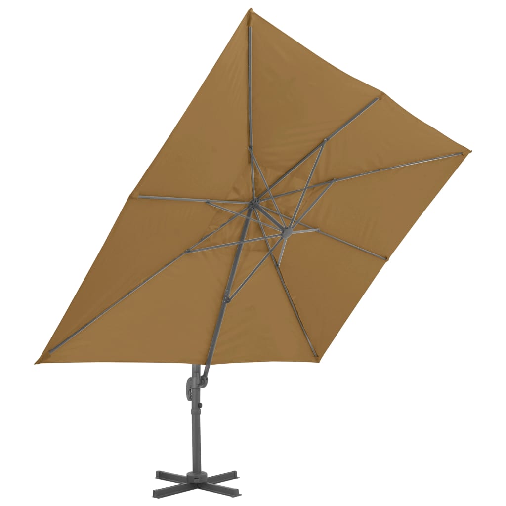 vidaXL Parasol de jardin avec base portable taupe