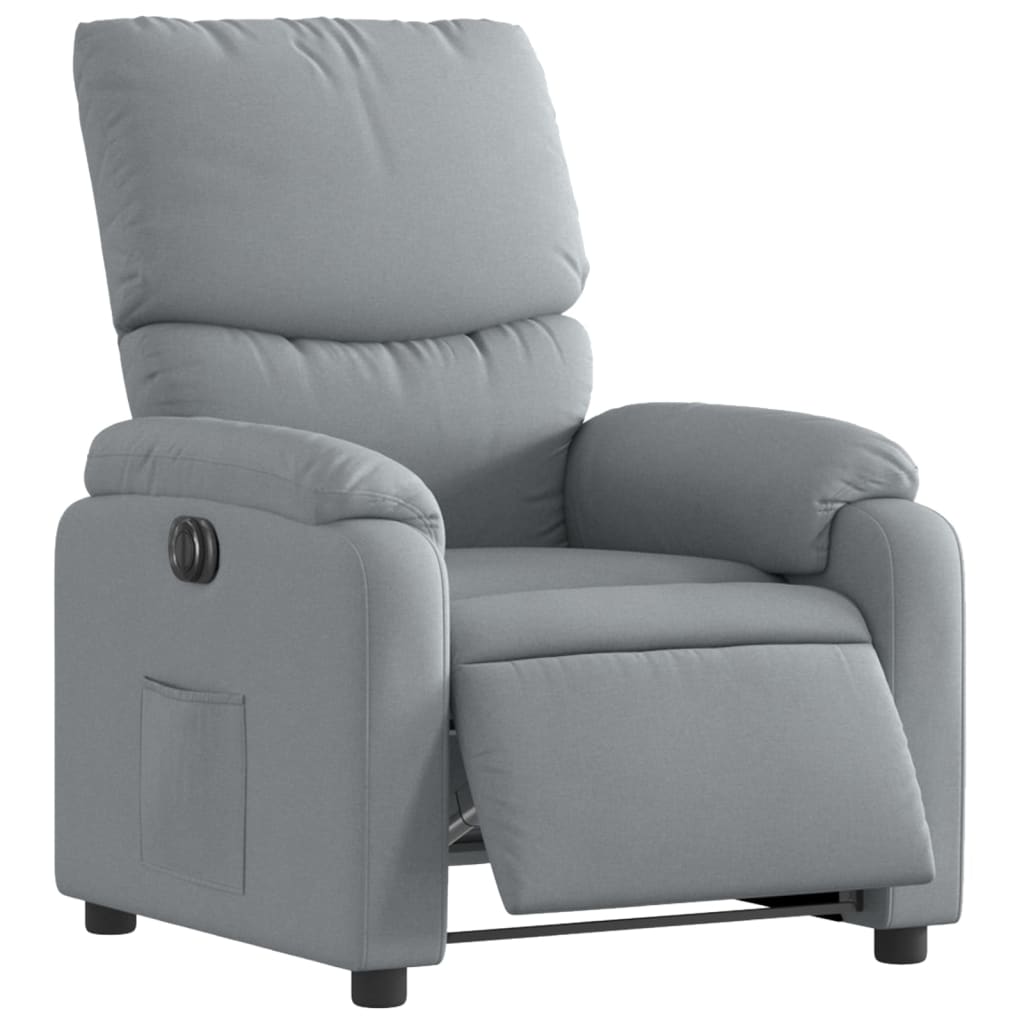 vidaXL Fauteuil inclinable électrique Gris clair Tissu