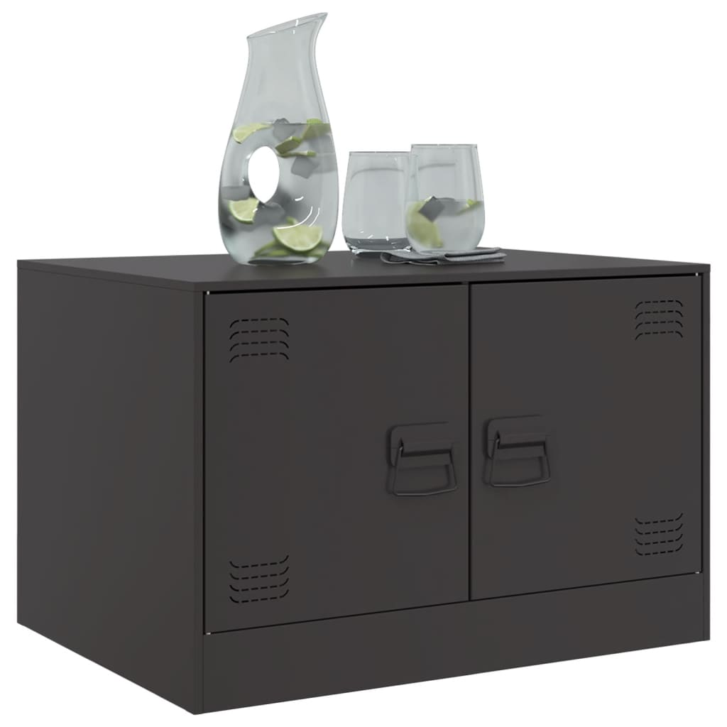 vidaXL Table basse noir 67x50x44 cm acier