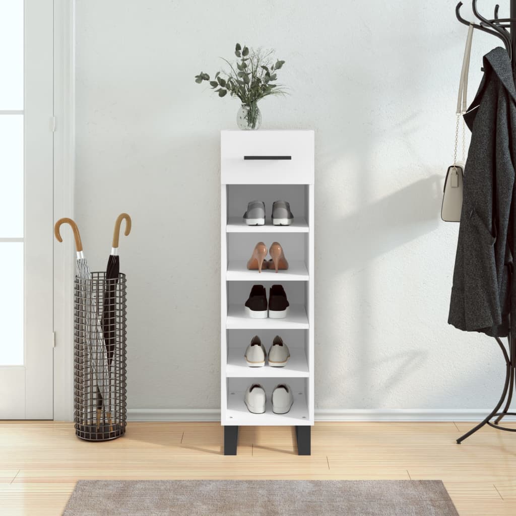 vidaXL Armoire à chaussures blanc 30x35x105 cm bois d'ingénierie