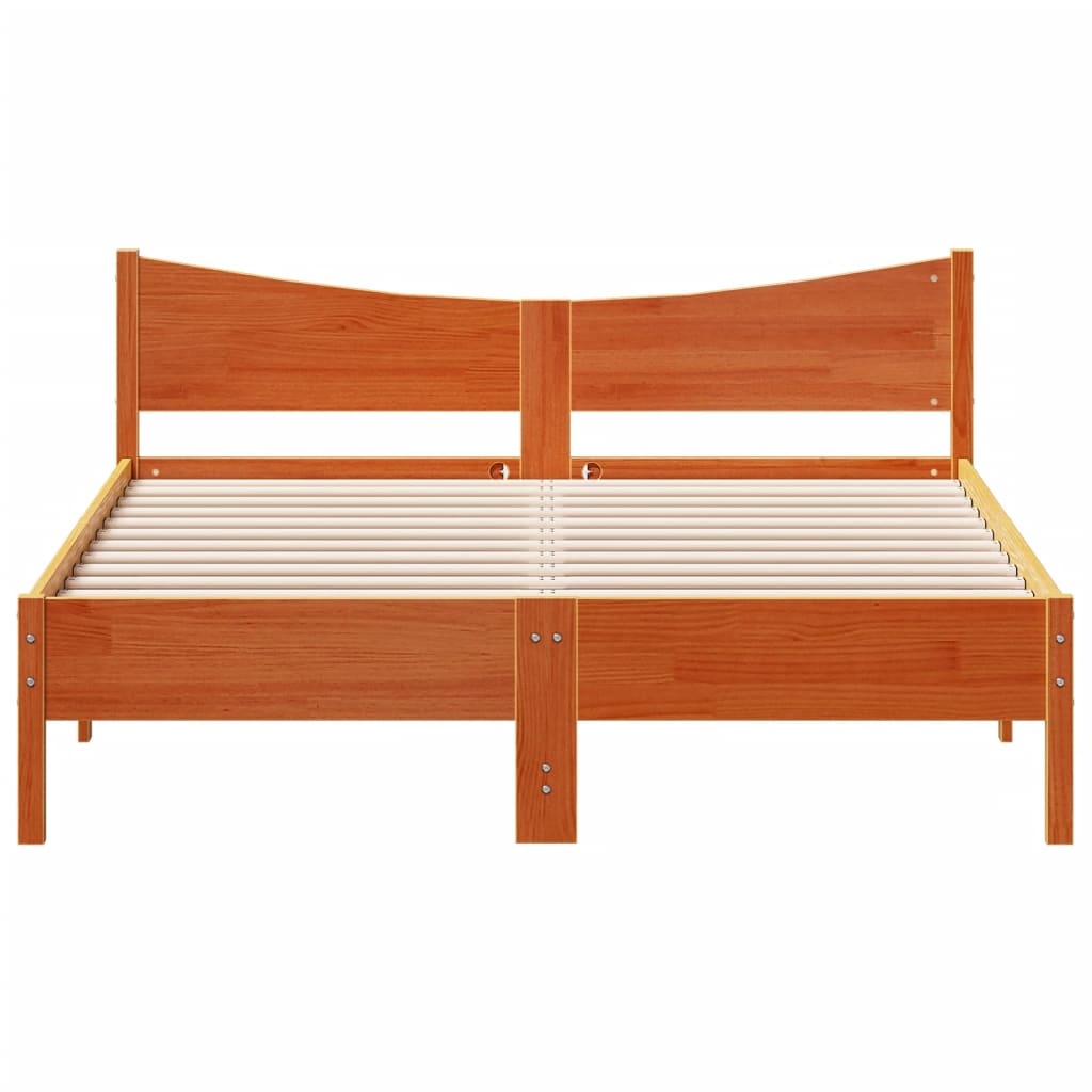 vidaXL Cadre de lit sans matelas cire marron 150x200cm bois pin massif