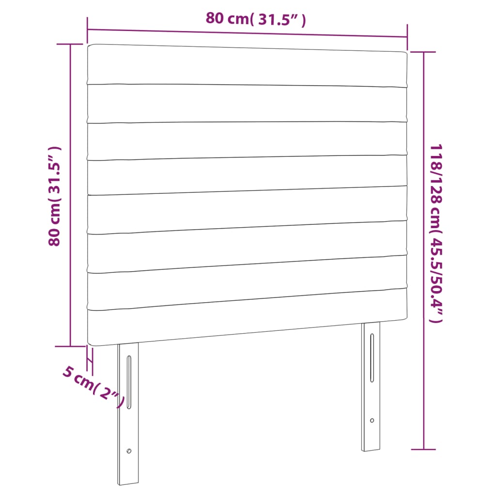 vidaXL Tête de lit à LED Gris foncé 80x5x118/128 cm Velours