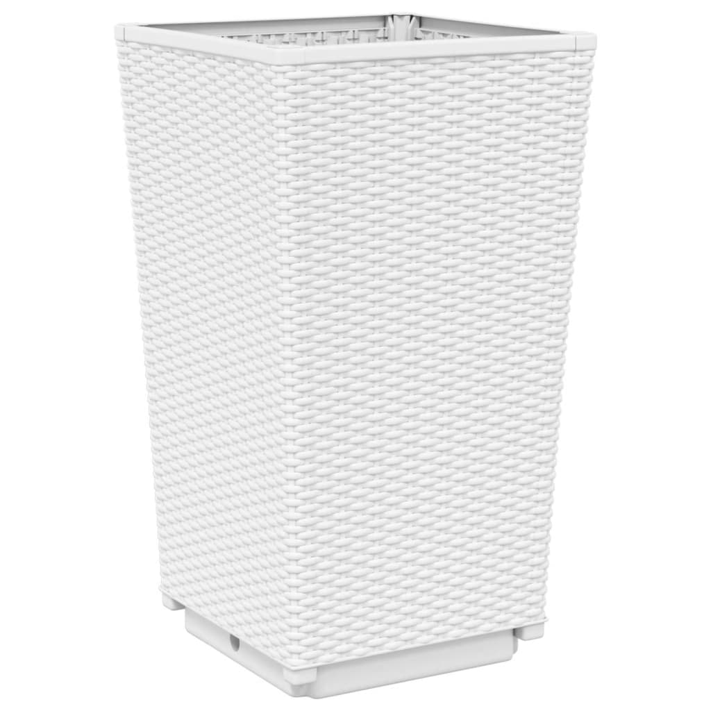 vidaXL Jardinières 4 pcs blanc 32,5x32,5x57 cm polypropylène