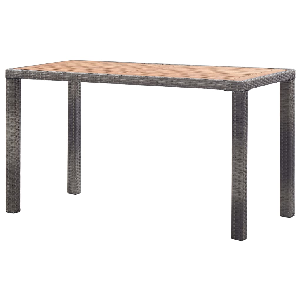 vidaXL Table de jardin Anthracite et marron 123x60x74 cm Bois d'acacia