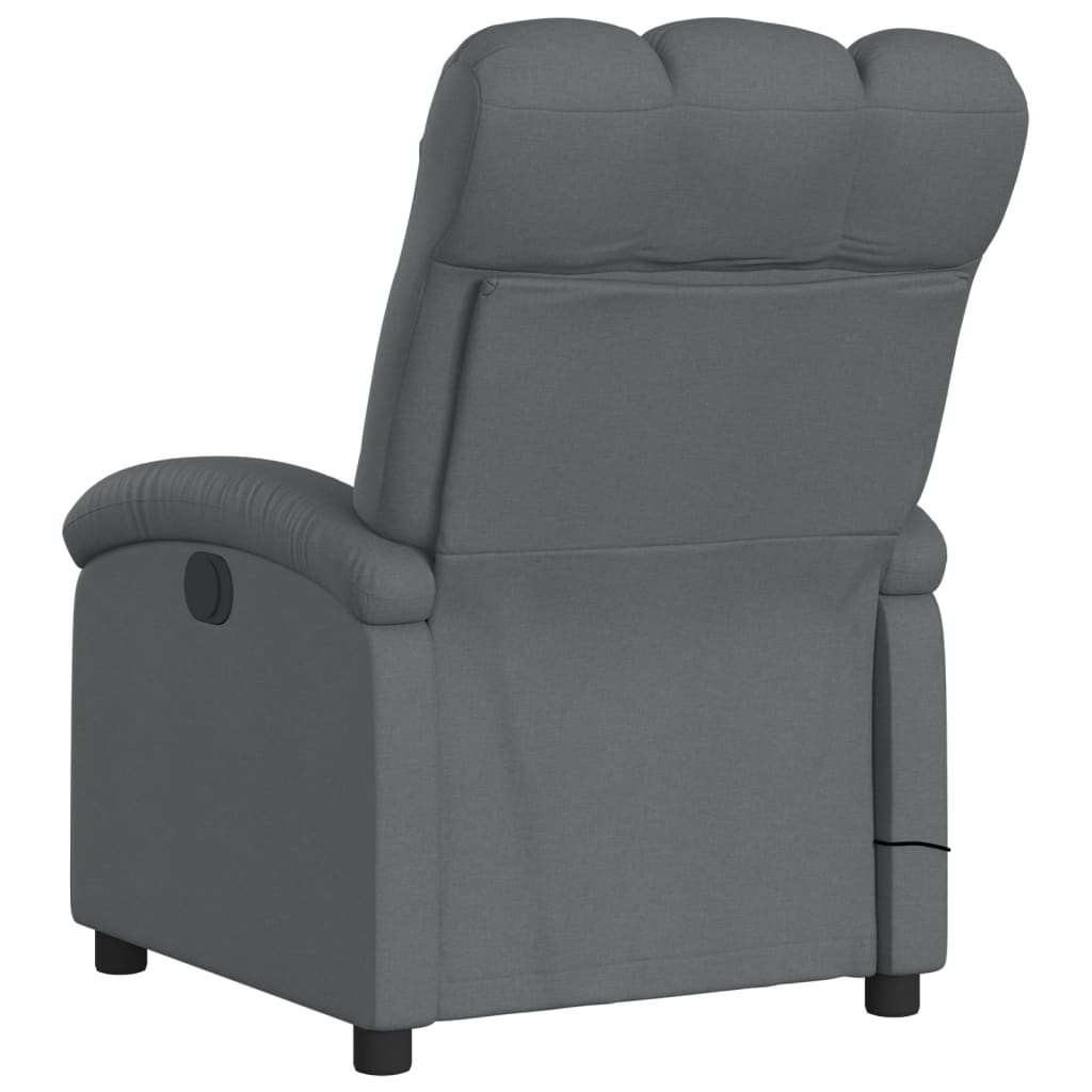 vidaXL Fauteuil de massage inclinable Gris foncé Tissu