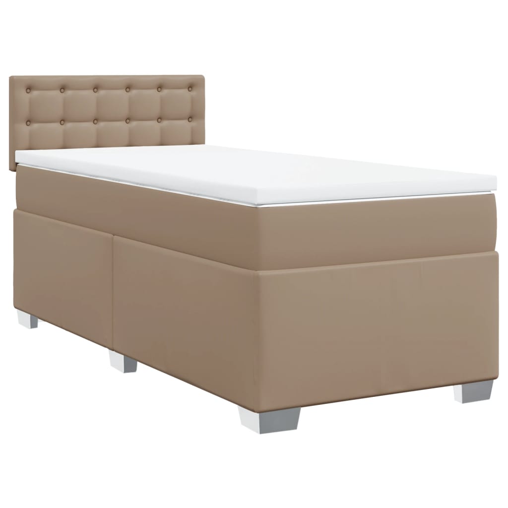 vidaXL Sommier à lattes de lit avec matelas Cappuccino 100x200 cm