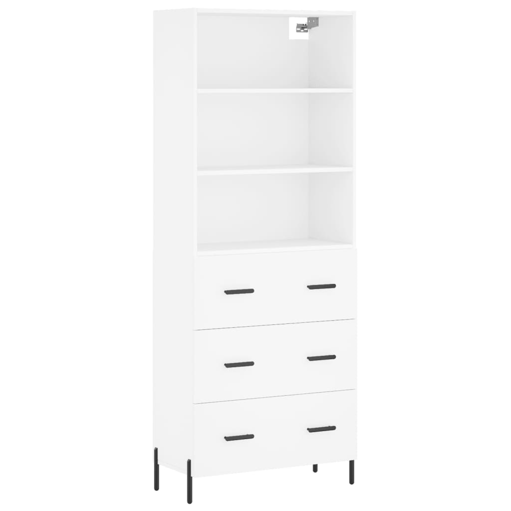 vidaXL Buffet haut Blanc 69,5x34x180 cm Bois d'ingénierie