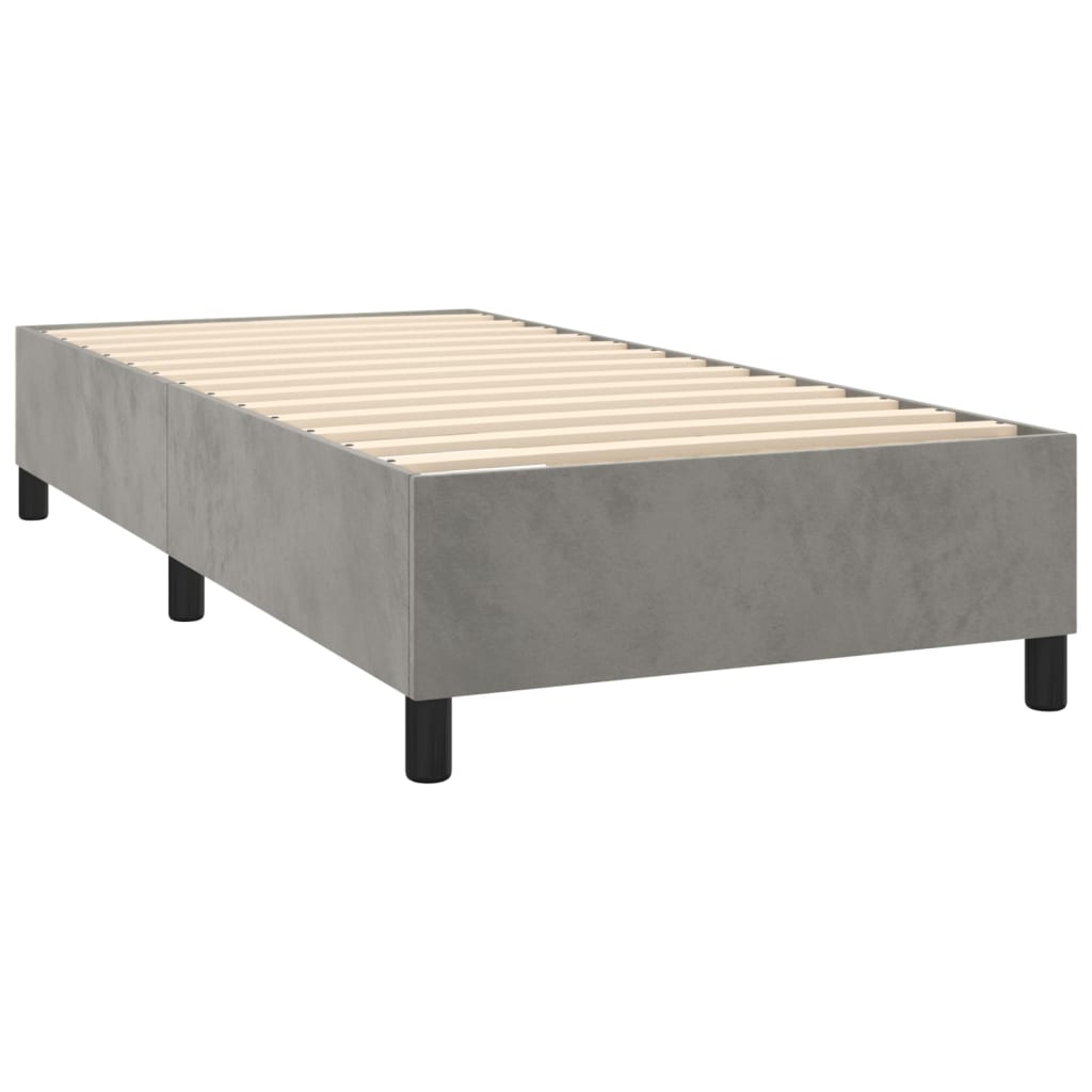 vidaXL Sommier à lattes de lit matelas LED Gris clair 90x190cm Velours