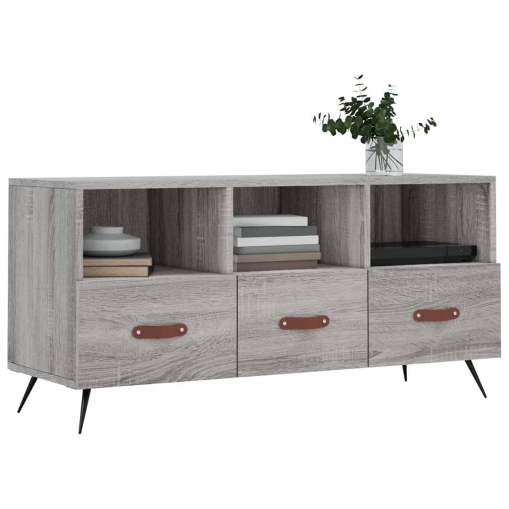 vidaXL Meuble TV sonoma gris 102x36x50 cm bois d'ingénierie