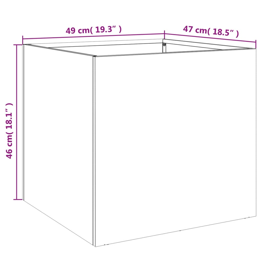 vidaXL Jardinière anthracite 49x47x46 cm acier