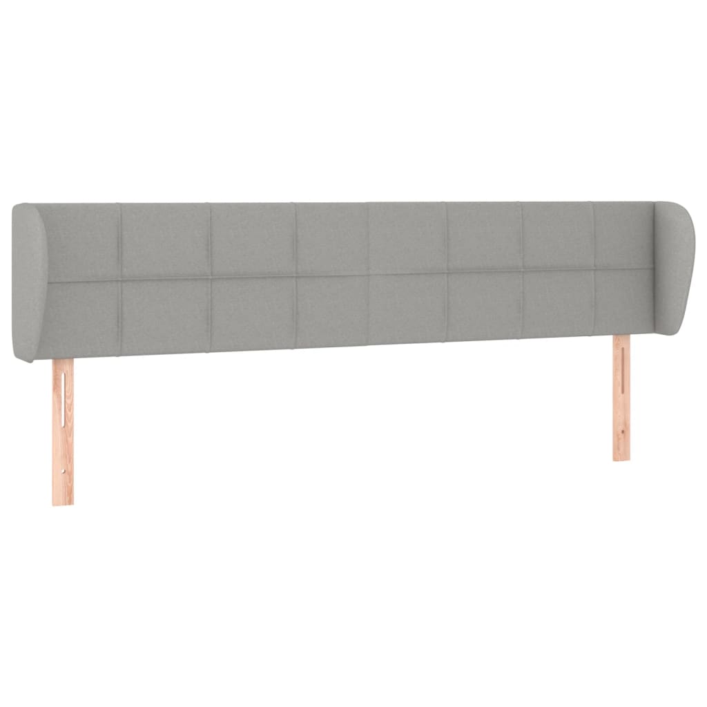 vidaXL Tête de lit avec oreilles Gris clair 203x23x78/88 cm Tissu