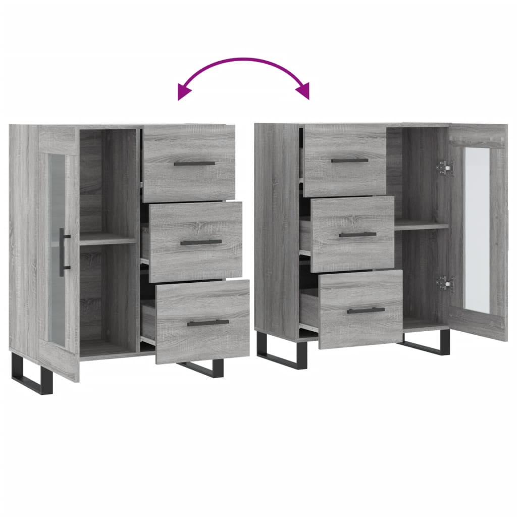 vidaXL Buffet sonoma gris 69,5x34x90 cm bois d'ingénierie