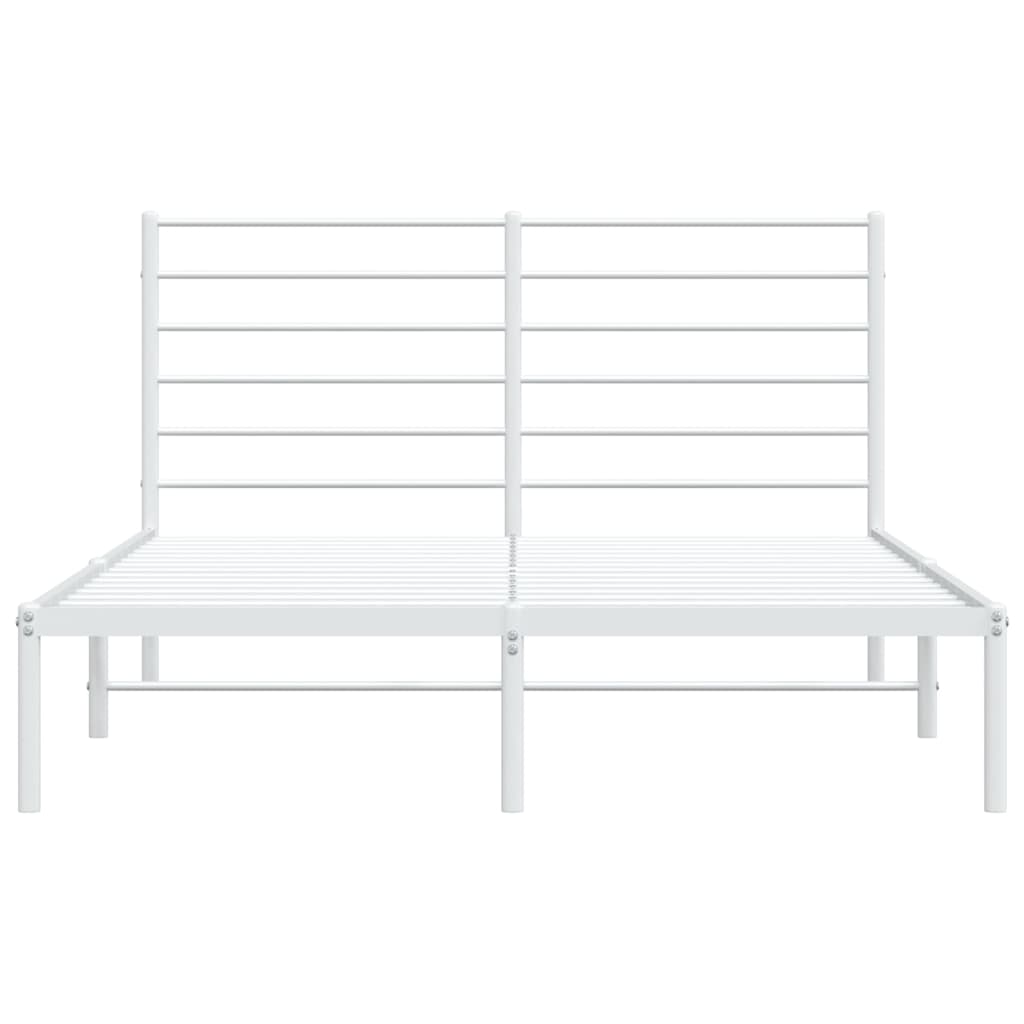 vidaXL Cadre de lit métal sans matelas et tête de lit blanc 120x190 cm