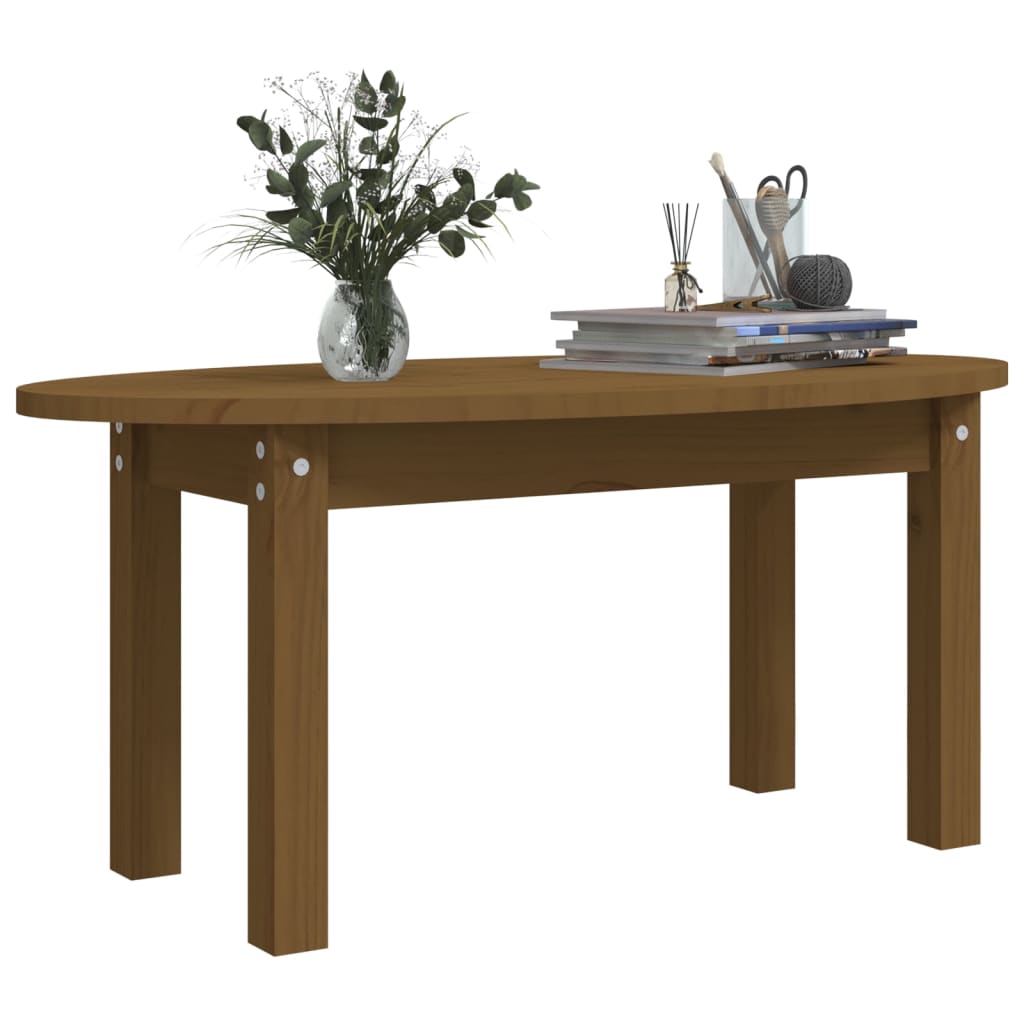 vidaXL Table basse Marron miel 80x40x35 cm Bois massif de pin