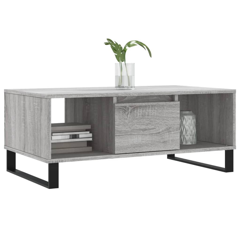 vidaXL Table basse Sonoma gris 90x50x36,5 cm Bois d'ingénierie