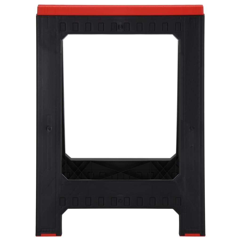 vidaXL Tréteaux de travail pliables 2 pcs PP Noir et rouge 350 kg