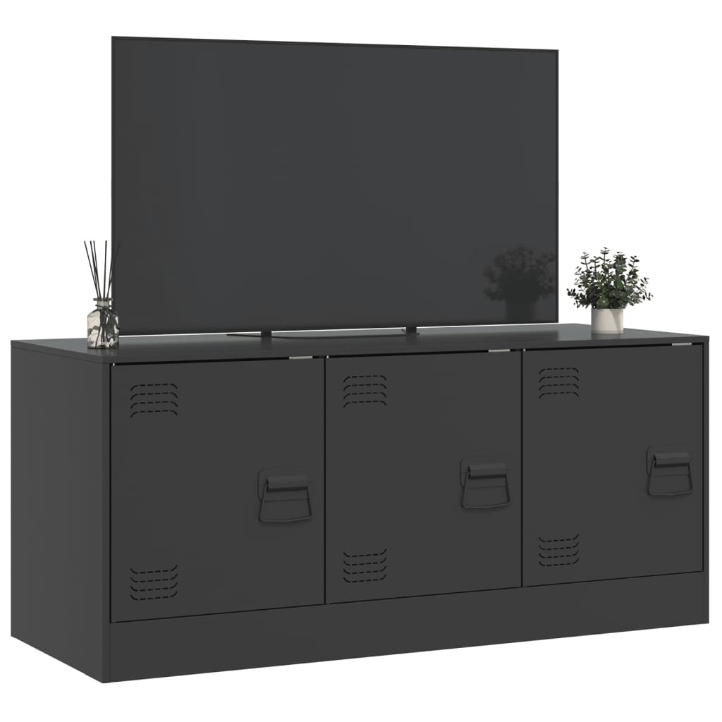 vidaXL Meuble TV noir 99x39x44 cm acier