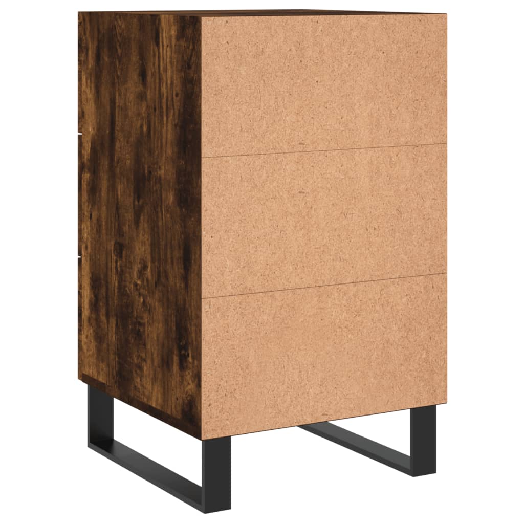 vidaXL Table de chevet chêne fumé 40x40x66 cm bois d'ingénierie