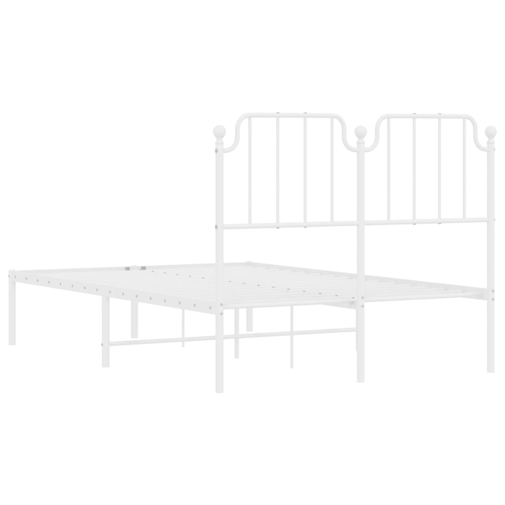 vidaXL Cadre de lit métal sans matelas et tête de lit blanc 120x190 cm