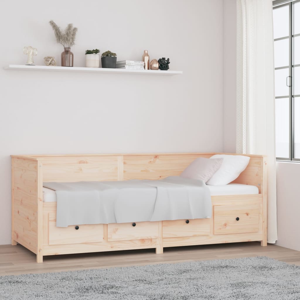 vidaXL Lit de jour sans matelas 90x200 cm bois de pin massif