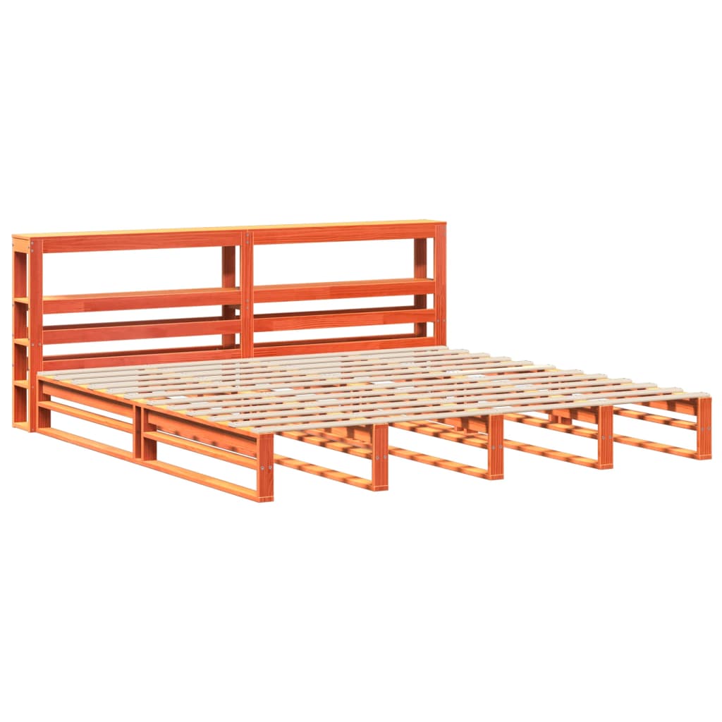 vidaXL Cadre de lit sans matelas cire marron 200x200cm bois pin massif