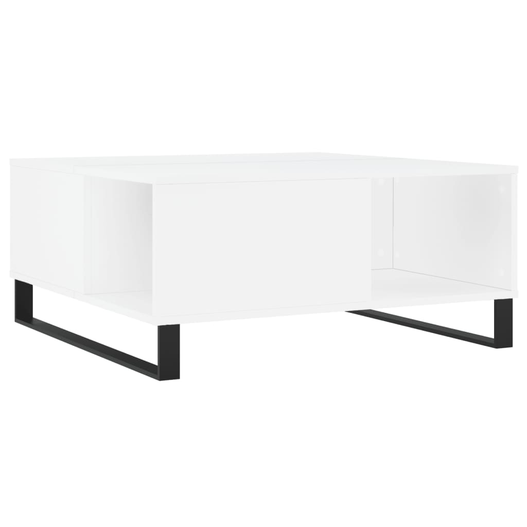 vidaXL Table basse blanc 80x80x36,5 cm bois d'ingénierie