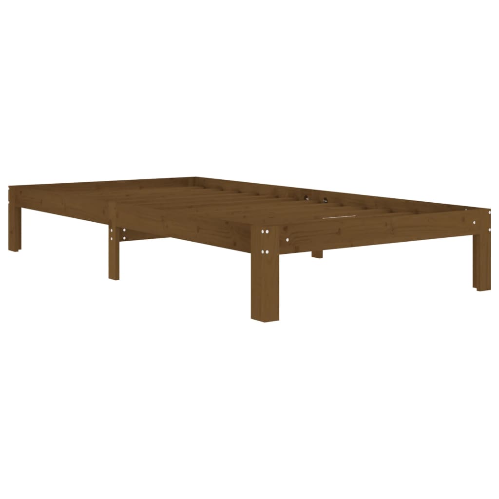 vidaXL Cadre de lit Marron miel Bois de pin massif 100x200 cm