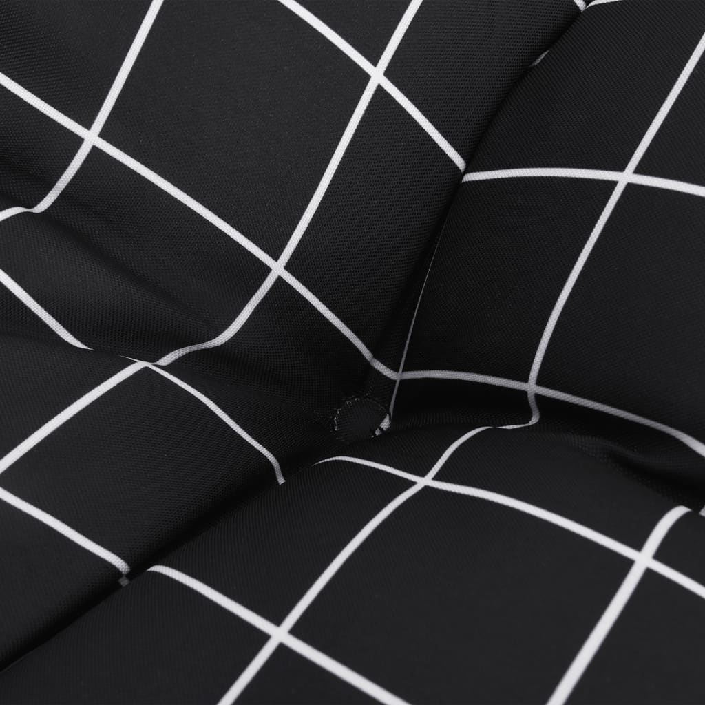 vidaXL Coussins de palette 7 pcs noir motif de carreaux tissu