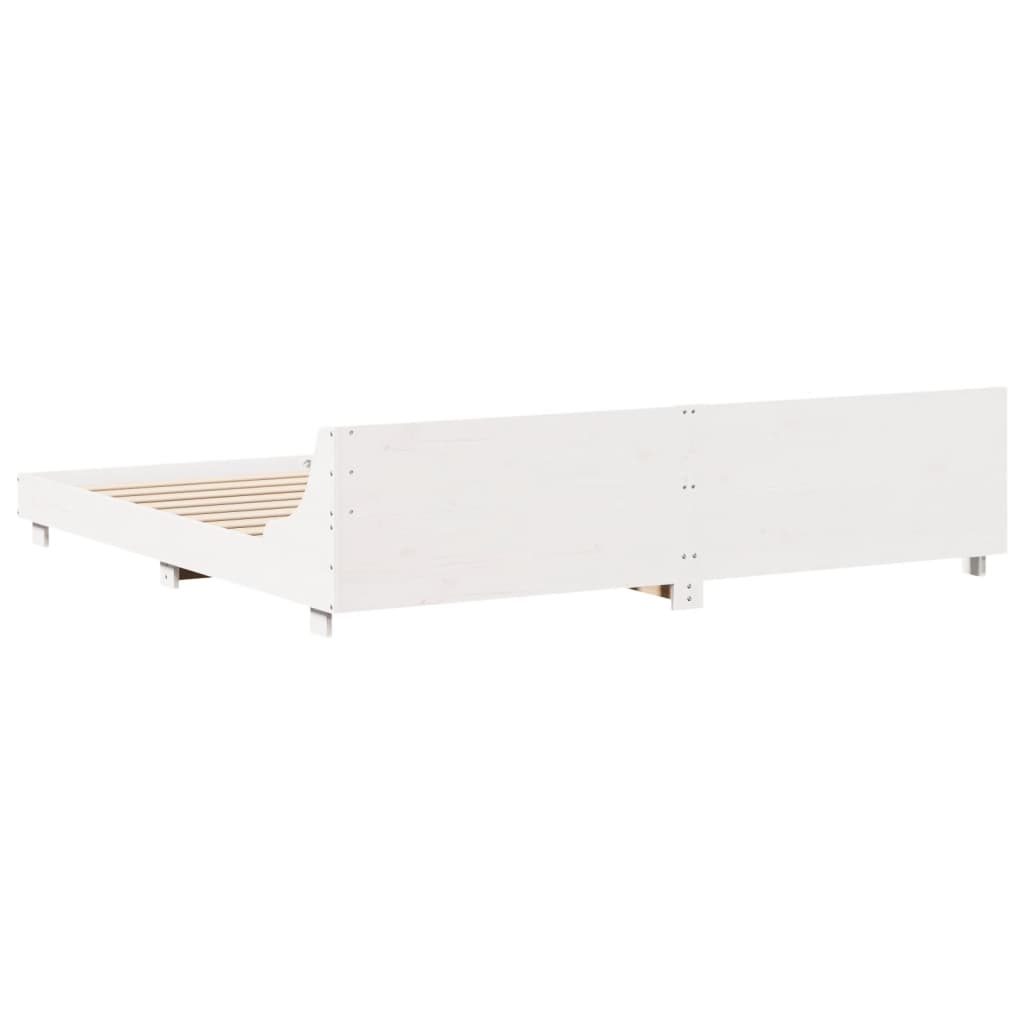 vidaXL Cadre de lit sans matelas blanc 180x200 cm bois massif de pin