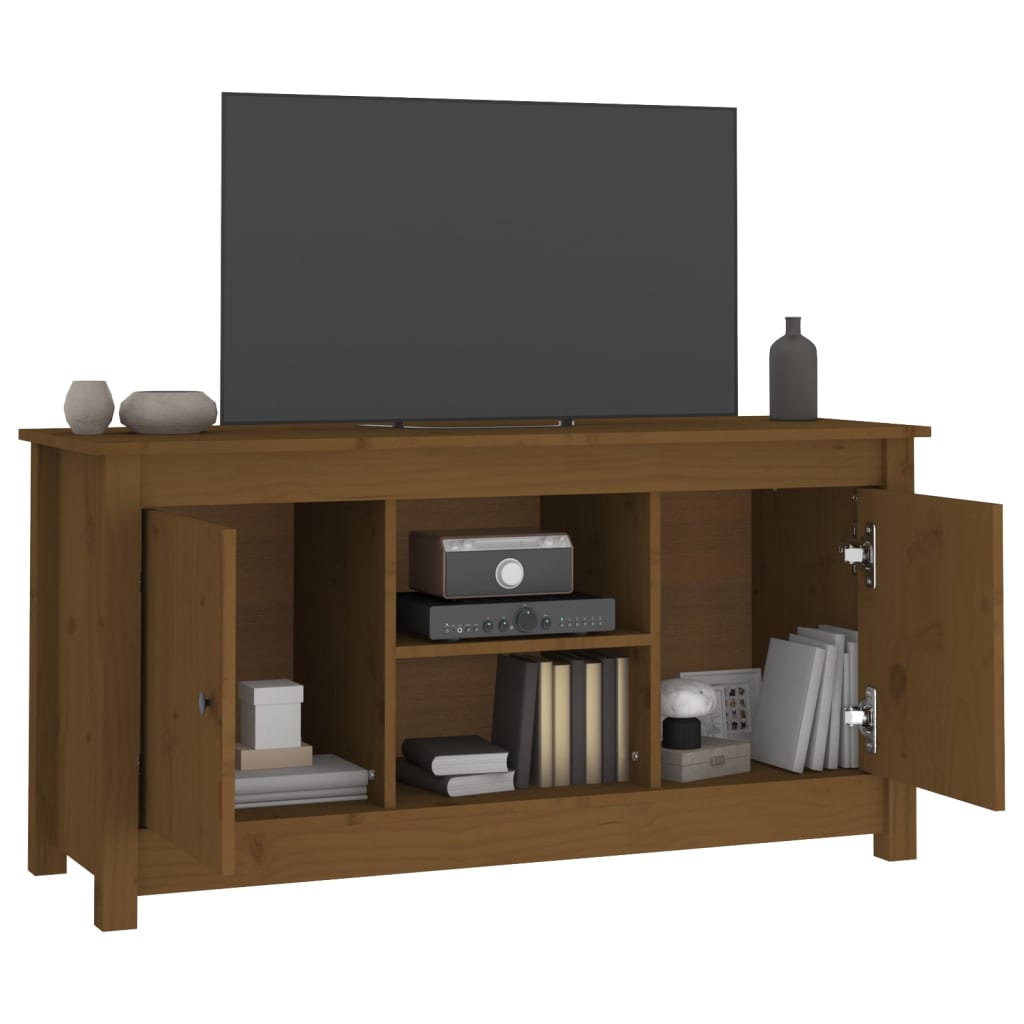 vidaXL Meuble TV Marron miel 103x36,5x52 cm Bois de pin massif