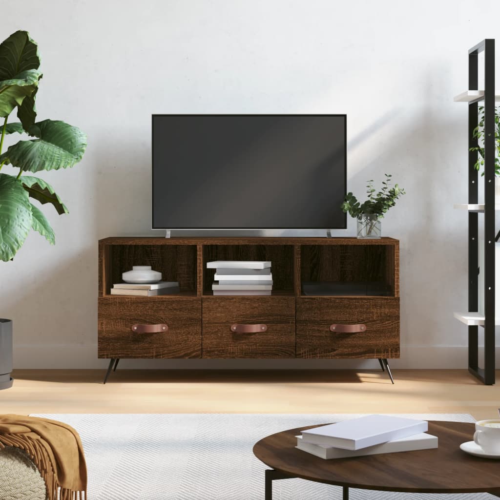 vidaXL Meuble TV chêne marron 102x36x50 cm bois d'ingénierie