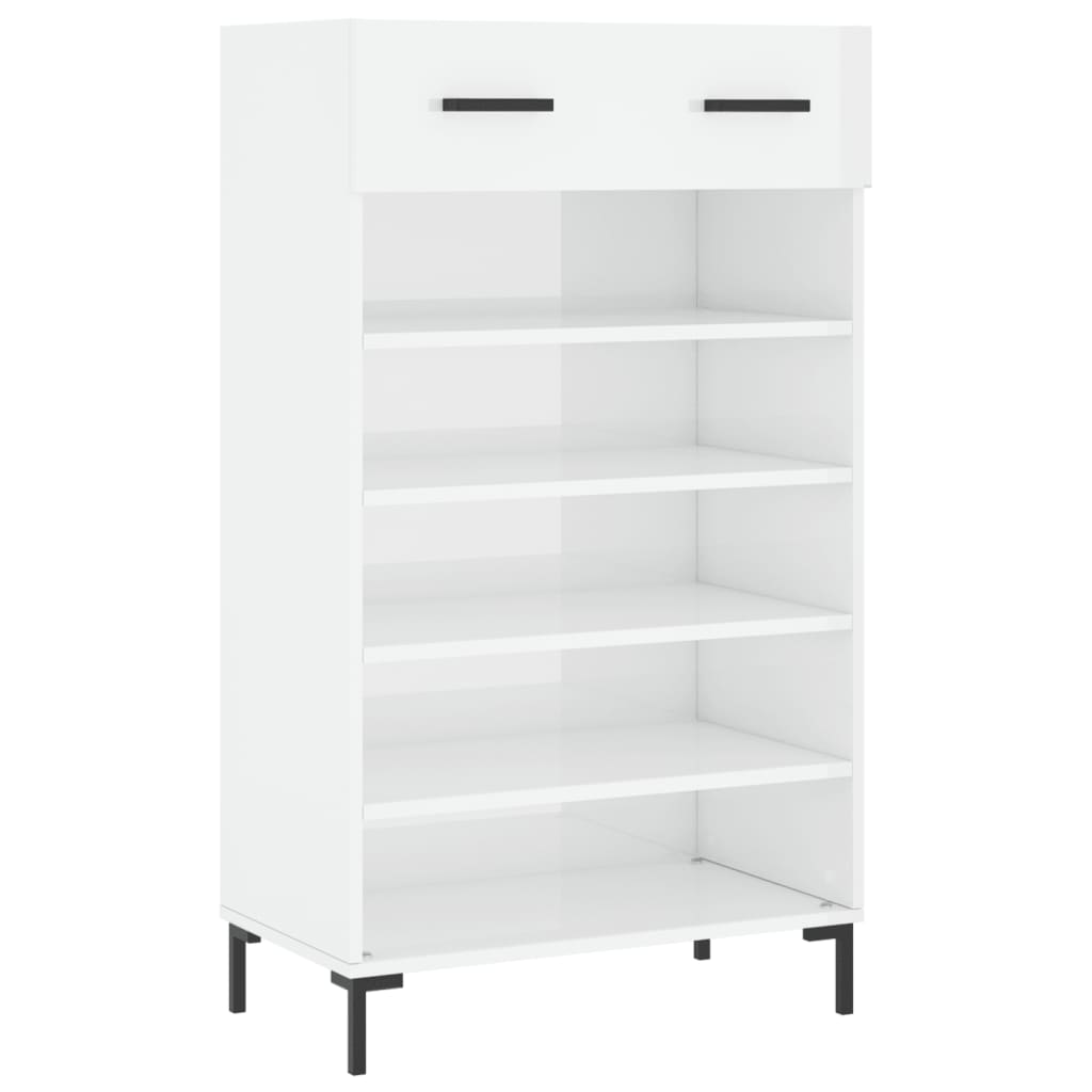 vidaXL Armoire à chaussure Blanc brillant 60x35x105 cm Bois ingénierie