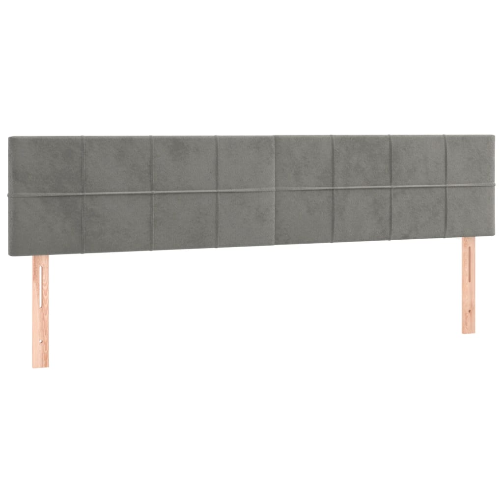 vidaXL Sommier à lattes de lit et matelas Gris clair 200x200cm Velours