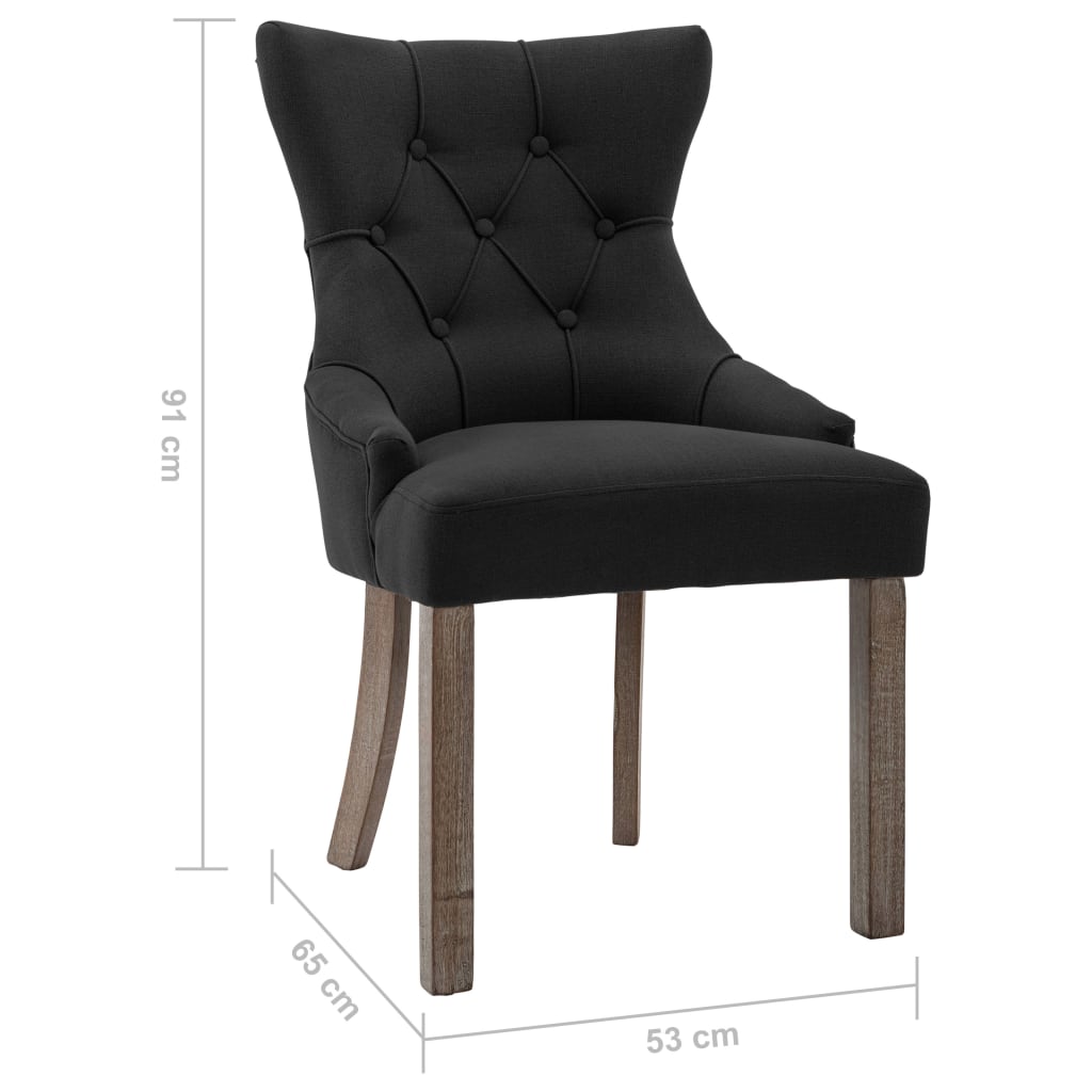 vidaXL Chaises à manger lot de 4 noir tissu