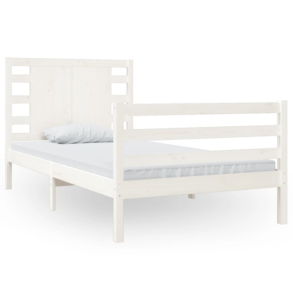 vidaXL Cadre de lit sans matelas blanc 90x200 cm bois de pin massif