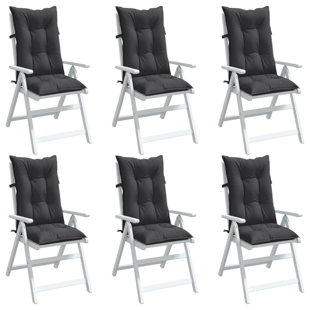 vidaXL Coussins de chaise à dossier haut lot de 6 anthracite mélangé