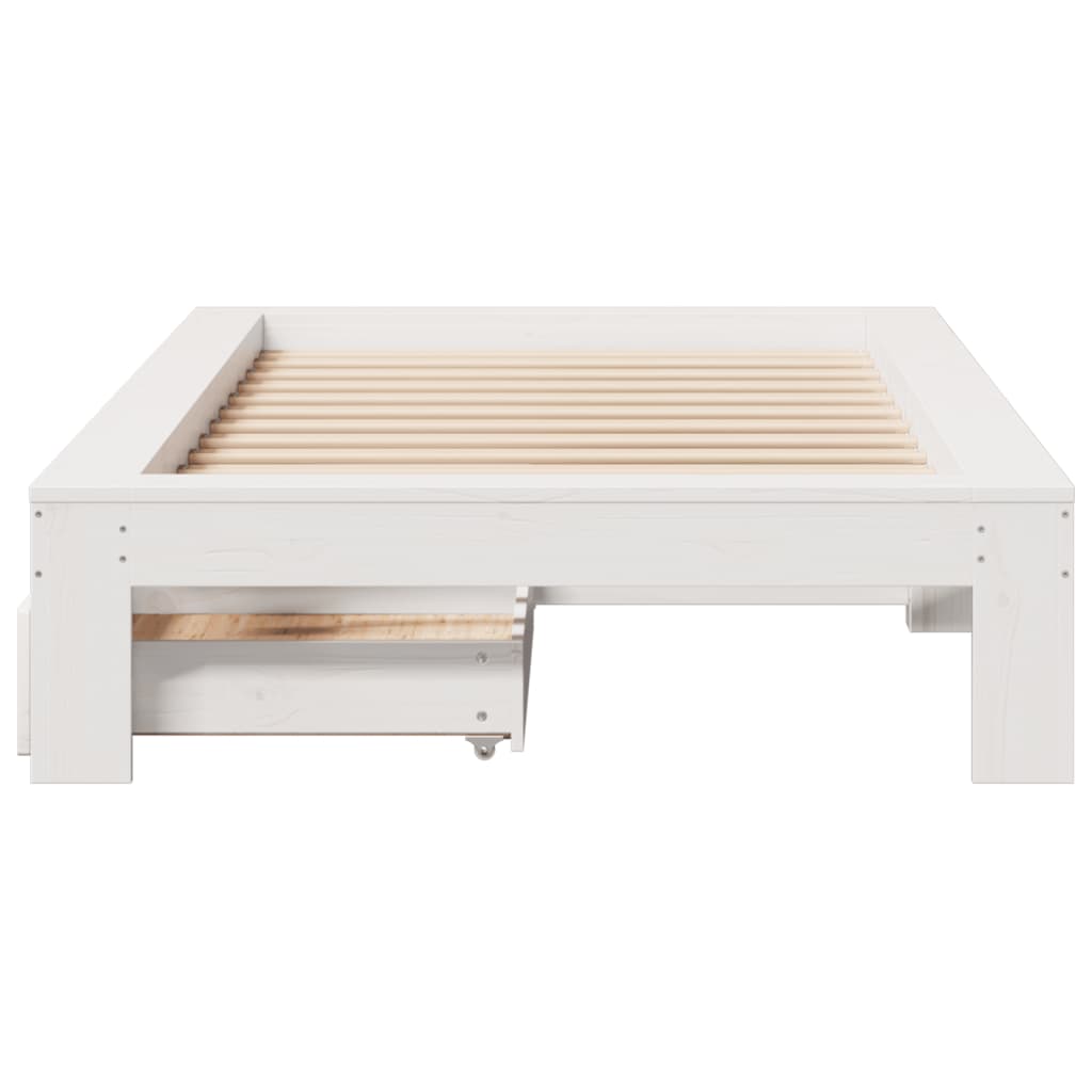 vidaXL Cadre de lit sans matelas blanc 90x200 cm bois de pin massif