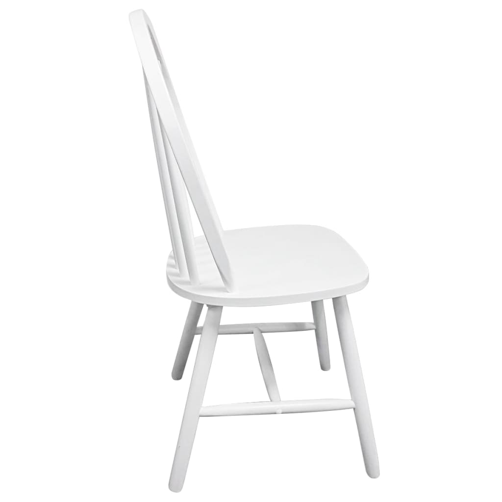 vidaXL Chaises à manger lot de 4 blanc bois d'hévéa massif