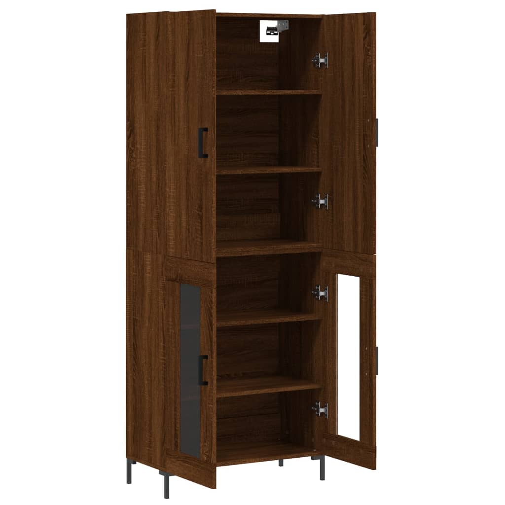 vidaXL Buffet haut Chêne marron 69,5x34x180 cm Bois d'ingénierie