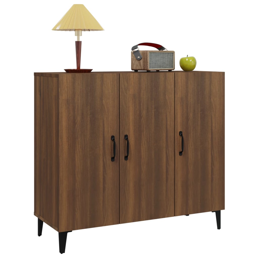 vidaXL Buffet chêne marron 90x34x80 cm bois d'ingénierie