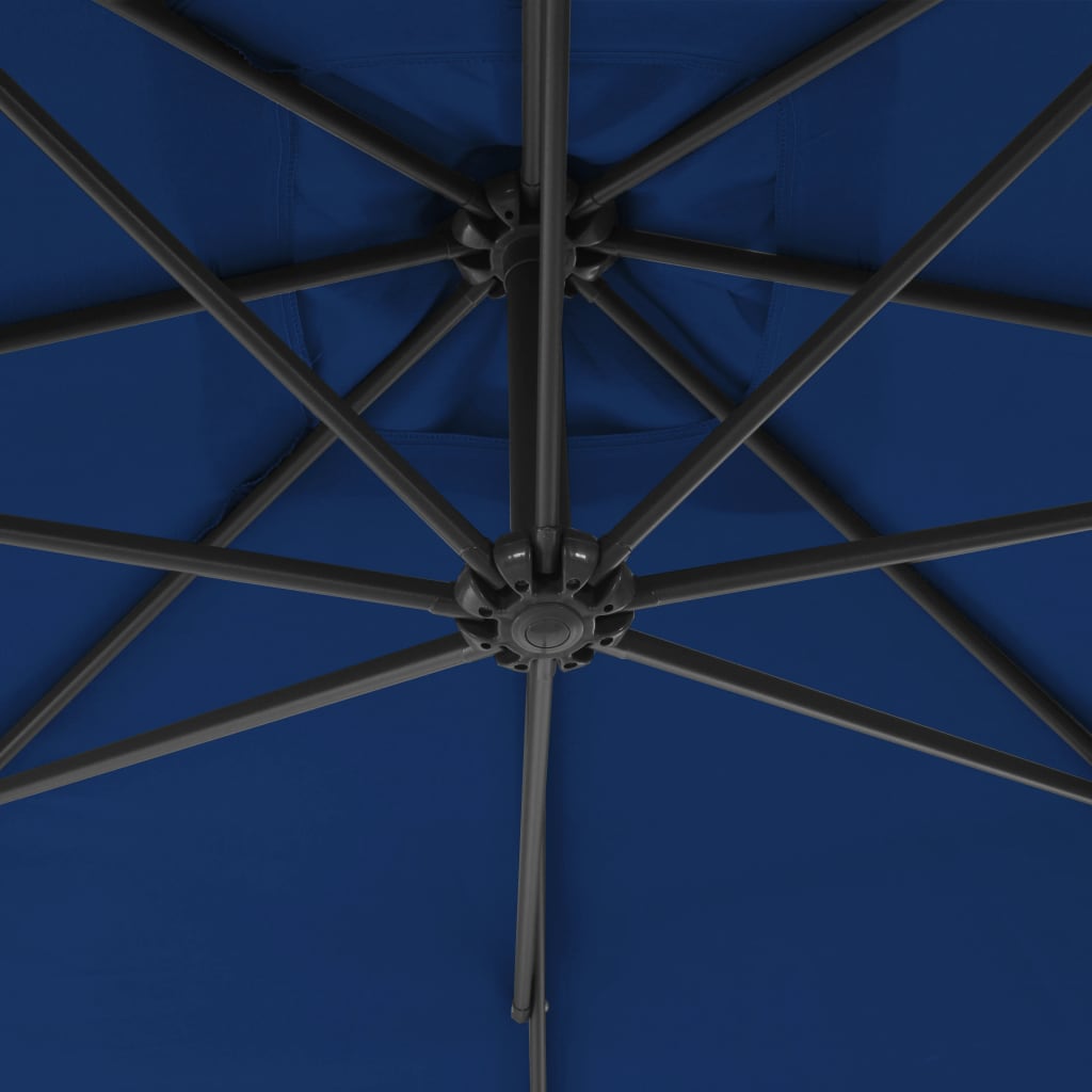 vidaXL Parasol déporté avec mât en acier 300 cm Bleu azuré