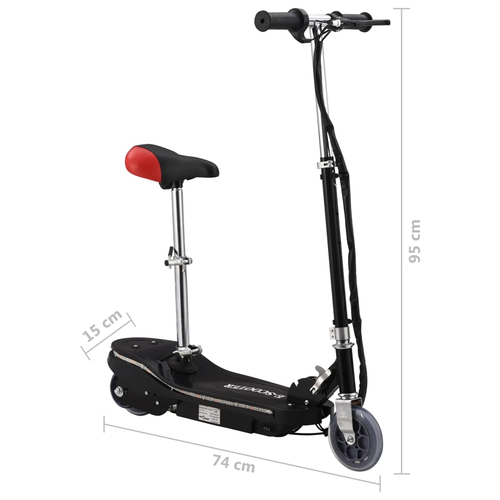 vidaXL Trottinette pour enfants avec selle et LED 120 W noir