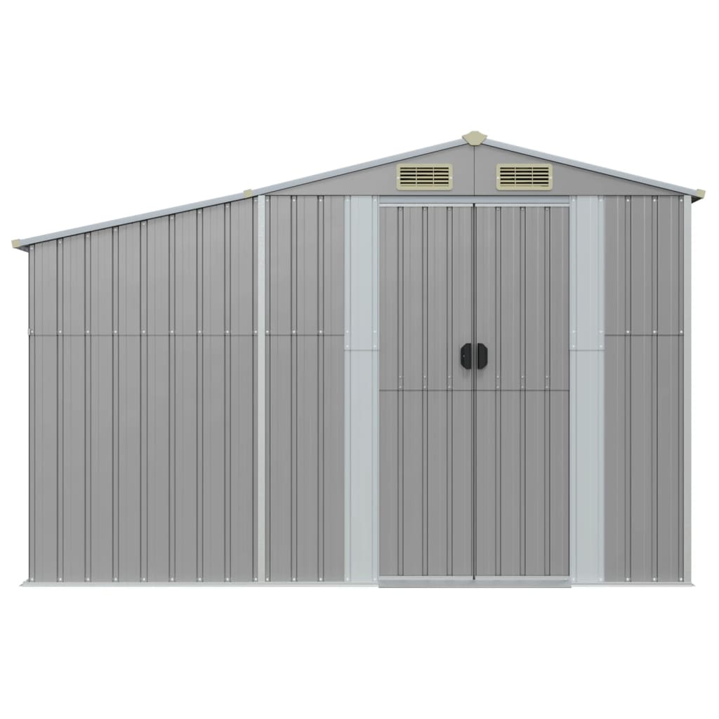 vidaXL Abri de jardin gris 277x93x179 cm acier galvanisé